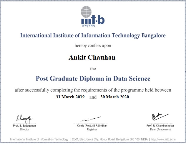 Post Graduate Diploma in Data Science